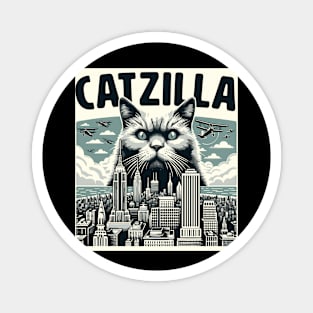 Catzilla Funny Cat Kitten Design Magnet